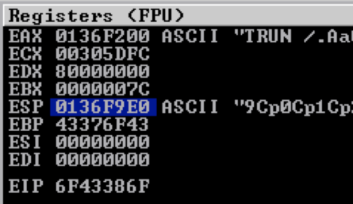 Inserting the buffer offset in the Python script to control the EIP register