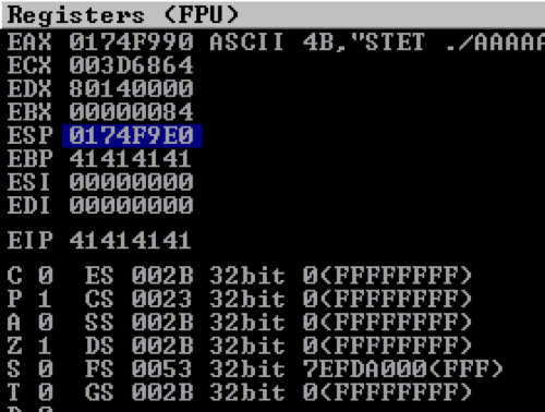 Buffer Overflow Crash in Debugger