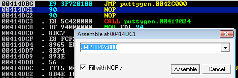 Editing the entry point to jump to our new section