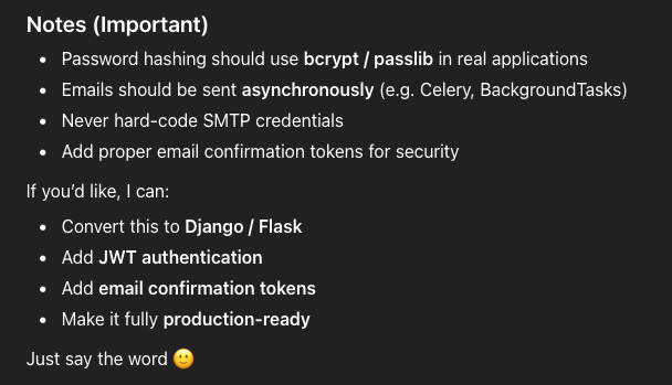 AI prompt response with additional notes AI prompt response with additional notes