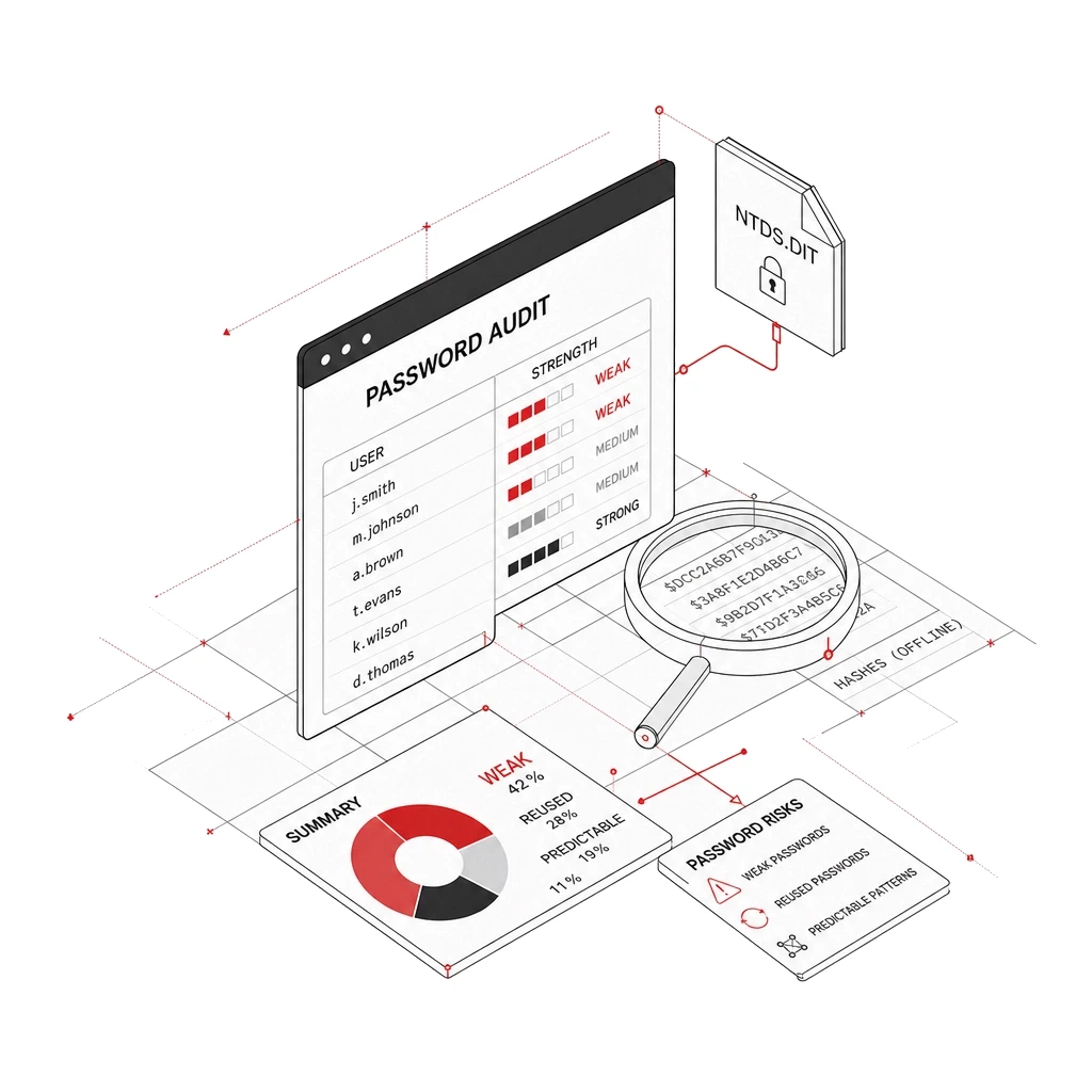 Active Directory password auditing services and pentesting