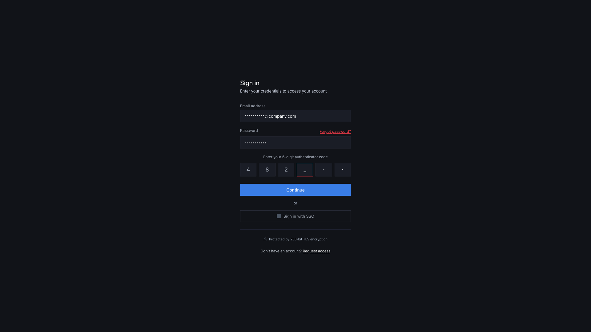 saas authentication security login page
